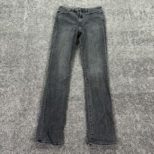 Gap Jeans Womens 8 Tall Gray Classic Straight High Rise Stretch Denim Charcoal
